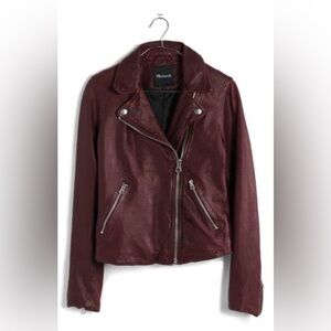 Madewell Washed Leather Moto Jacket size Medium